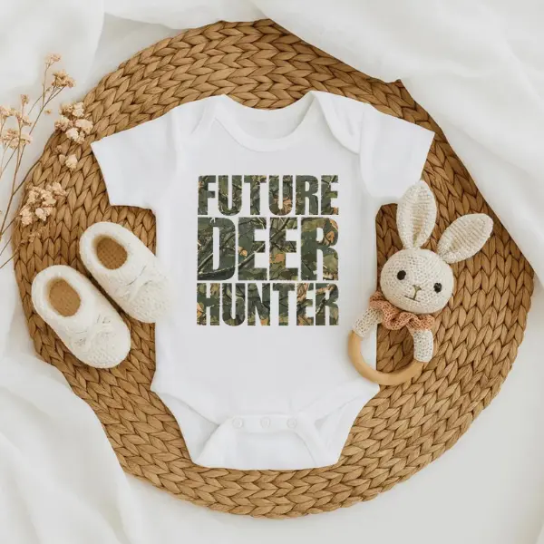 (100% Cotton) Future Deer Hunter Onesie, Hunting Baby Bodysuit - Cute & Funny Baby Clothes and Bodysuits for Newborns