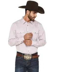 Gibson Trading Co Men's Solid Long Sleeve Snap Western Shirt - Gmba21w100-Lav