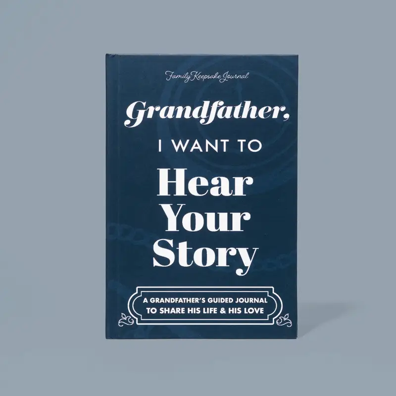 Grandfather, I Want to Hear Your Story Hardcover Spiral Notebook Vintage Material Paper Interactive Journal for Grandfathers' Life Stories & Legacy