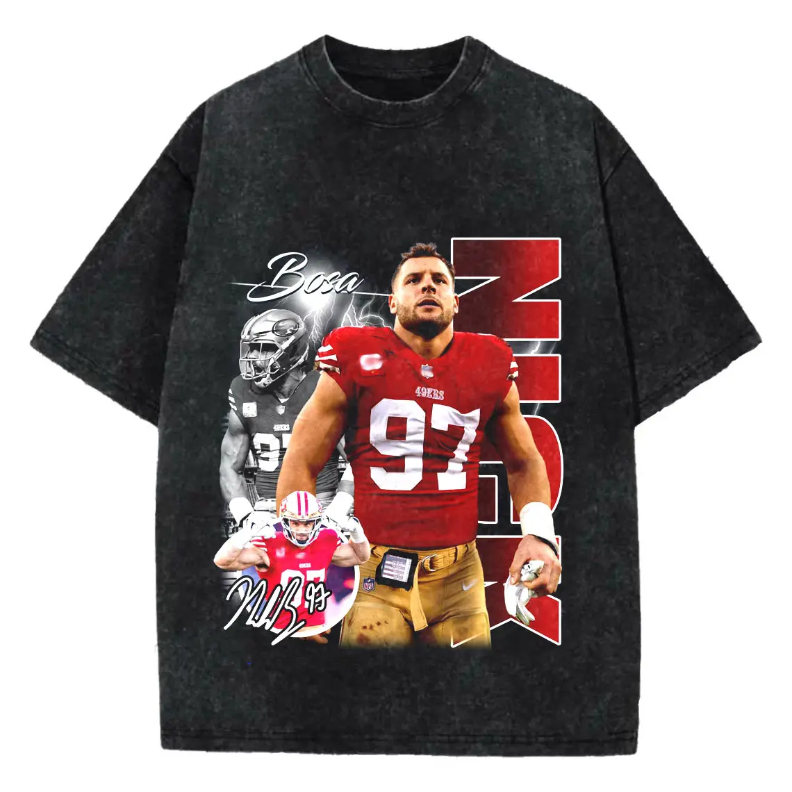Nick Bosa Bootleg Shirt, San Francisco Football Retro Graphic 90s Tee, Vintage Wash T-shirt, Gift For Fan, Gift for him