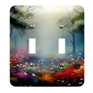Metal SwitchPlate - Abstract Wildflower Fantasy Light Switch Cover, Multiple Sizes - #5294
