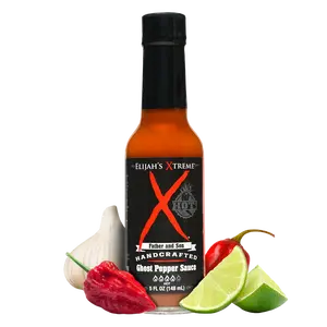 Elijah's Xtreme Ghost Pepper Hot Sauce - About 450,000 SHU, Handcrafted with Habanero, Garlic, Lime & Passion Fruit, Vegan, Gluten Free, 5 oz