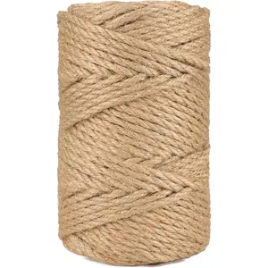 5MM 164Feet/50M Strong Heavy Duty Brown Jute Twine String, Hemp Rope for Artworks Gardening Bundling Camping Decorating and DIY Crafting