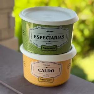 Mini Canisters Set of 2 with White Lids – 575ml Green and Yellow Preserving Containers Kitchen Airtight Food Storage