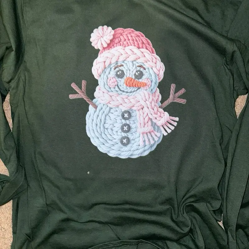 Snowman Faux Yarn Shirt