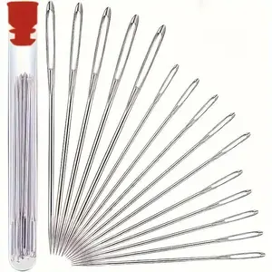 A complete sewing kit, equipped with a storage box, including a handmade DIY sewing needle, thread, as well as a storage box and organizer for accessories.