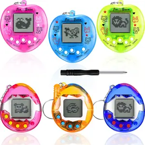 Sosation 6 Pcs Virtual Pets Keychains Digital Nostalgic Electronic Pets Keychain 90s Key Chain Handheld Virtual Electronic Digital Keyring for Funny Play