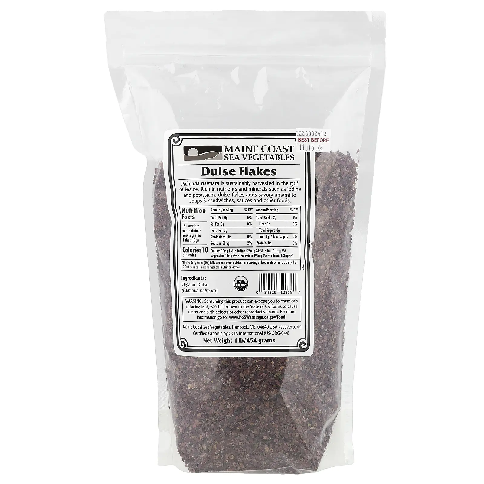 Maine Coast Sea Vegetables Dulse Flakes, 1 lb (454 g)