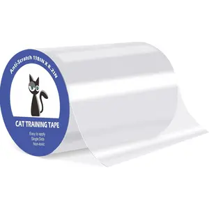 Scratch Tape for Furniture, 118'' x 8.2'' Extra Wide Anti Scratch Tape, Single Sided Clear Protective Film to Stop Cats & Dogs  Sofa, Couch, Doors, Walls &  Interiors