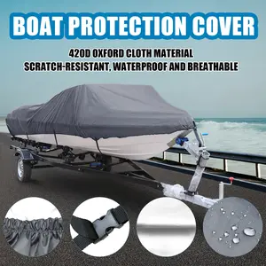 KOETSU 1pc Five Size Choose Cover Round Grey 420D Dust Cover Marine Yacht Boat Cover Tightenable