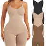 Women's Bodysuit Shapewear - Seamless Compression Minimalist Smooth Silky Ultra-Stretch Full Body Faja Body Shaper, Tummy Control, Butt Lifting, Hip Enhancing, Thigh Slimming, Adjustable Straps, Soft Breathable Mesh Fabric for Summer Clothes for Women