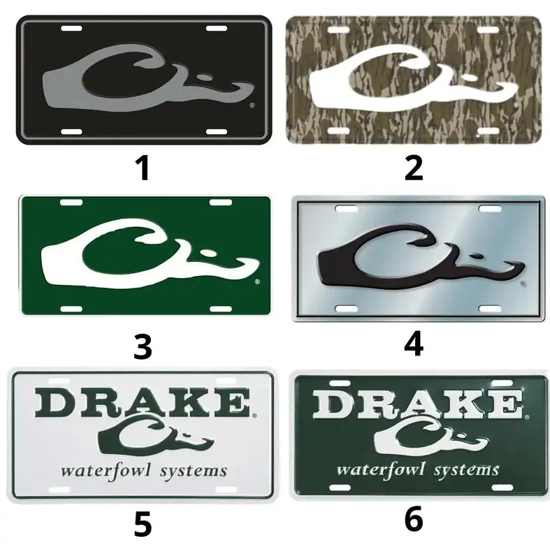 Drake Mossy Oak Camo License Plate, Aluminum Hunting Vanity Plate for Truck, Car & SUV, Outdoor Front Tag, 6 Style Options