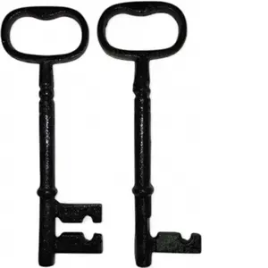 Antique Cast Iron Key Set - 8" Llave de Hierro Decorative Keys (Set of 2) Religious