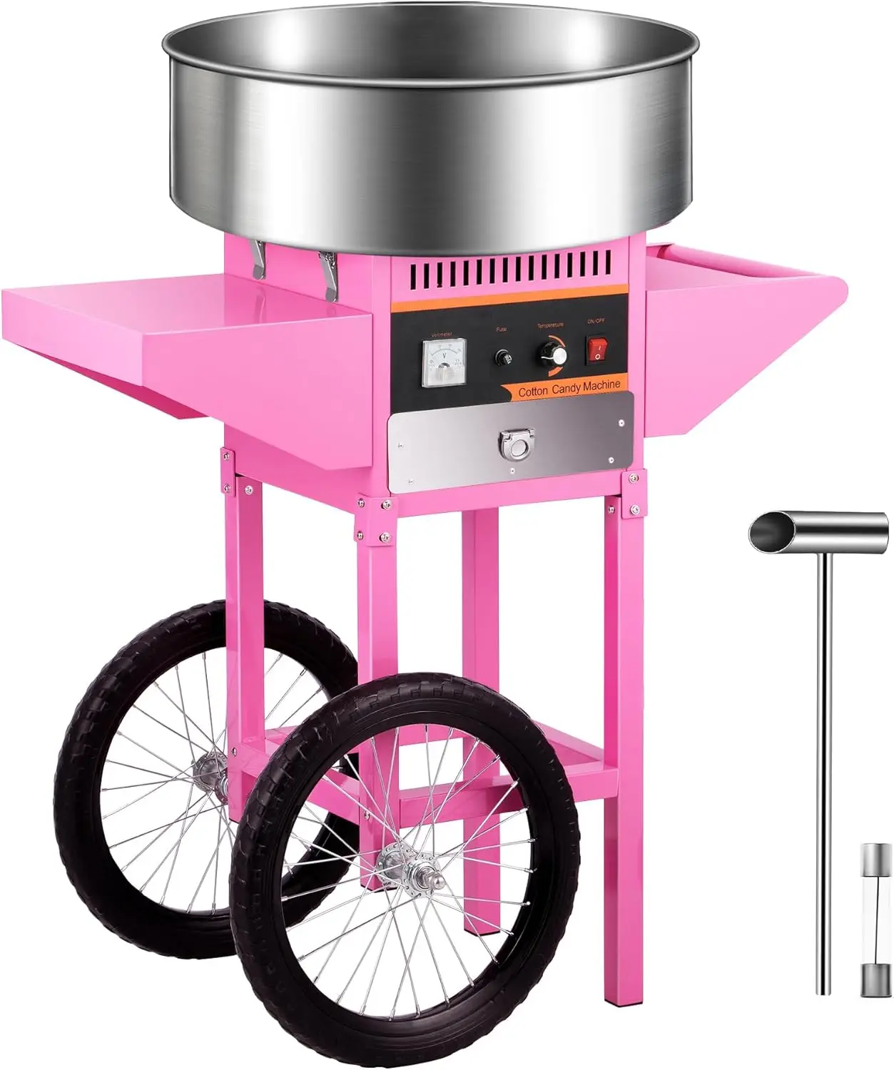 Cotton Candy Machine Commercial, 1000W Electric Cotton Candy Machine, Cotton Candy Maker with Stainless Steel Bowl, Sugar Scoop, Storage Drawer, Perfe