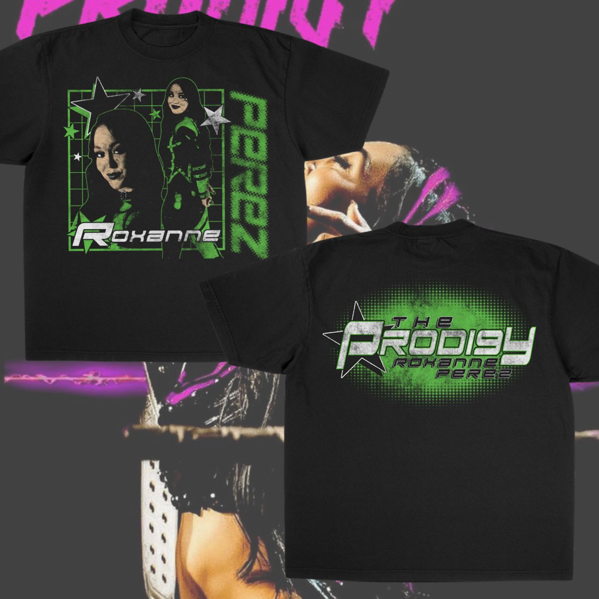 Roxanne Perez "The Prodigy" Vintage Tee, NXT Women's Champion Style, W-W-E Fan Merch, Y2K Aesthetic Streetwear, Unisex Cotton Short Sleeve Shirt, W-W-E Fan Gift for Men Women Streetwear Shortsleeve
