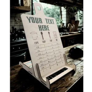 Customized Personalized Kitchen Measurement Conversion Chart Cookbook Stand
