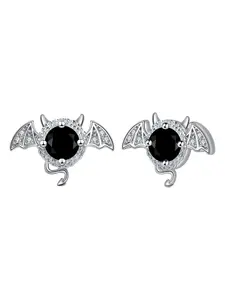 Bat Stud Earrings for Women, 18k White Gold Plated Hypoallergenic Piercing Stud Earrings, Christmas Holiday Jewelry Gifts for Women, Statement Earrings