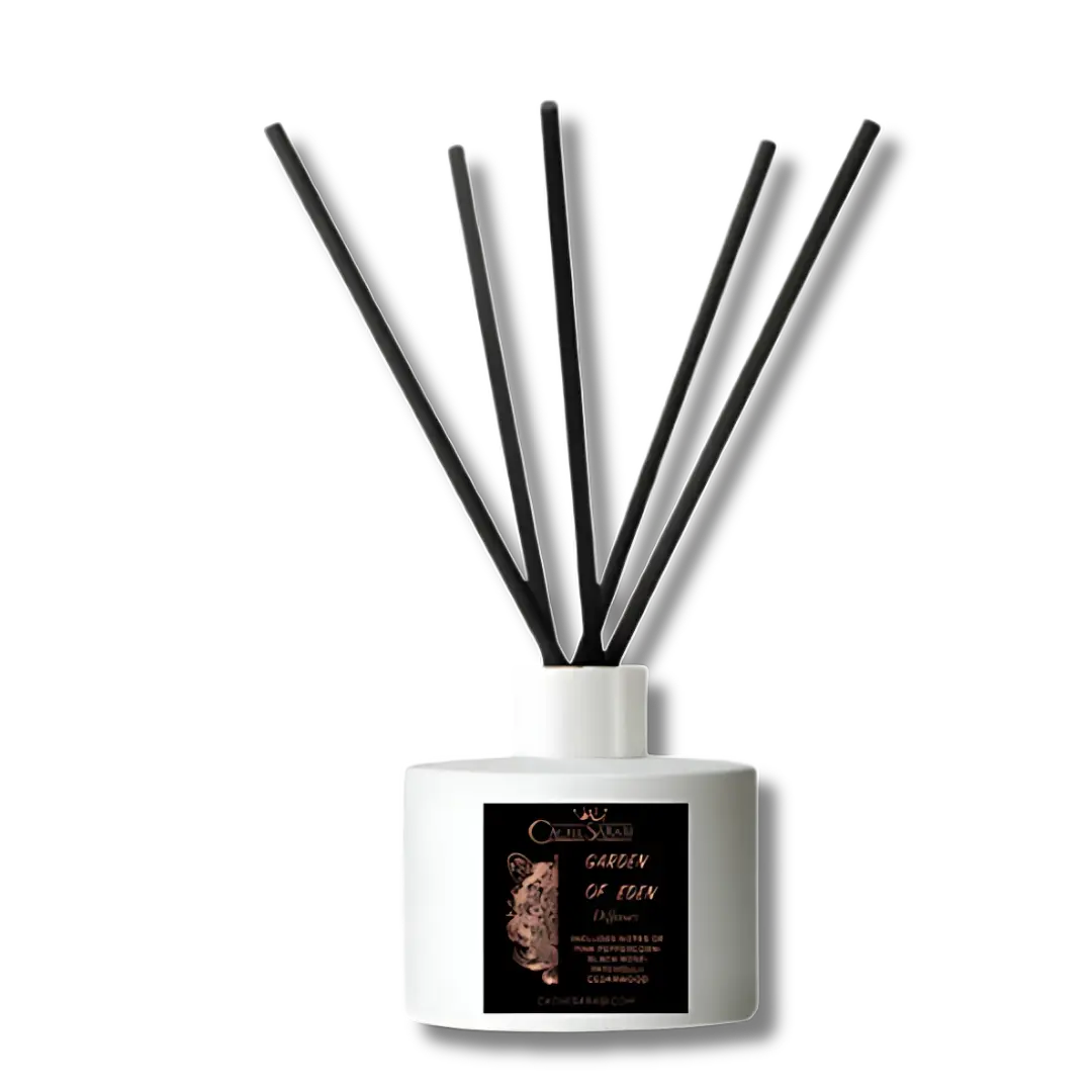 Garden Of Eden Reed Diffuser - Scented Freshener with 5 Black Reeds for Room Fragrance