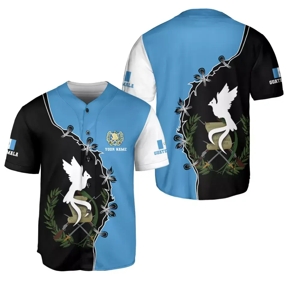 Personalized Name Guatemala Baseball Jersey Shirt Guatemalan Pride 3D Shirts Gifts