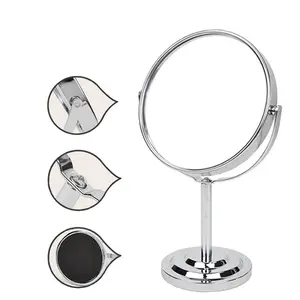 Double Sided Tabletop Mirror 360° Rotating 2X Magnification Vanity Makeup Mirror