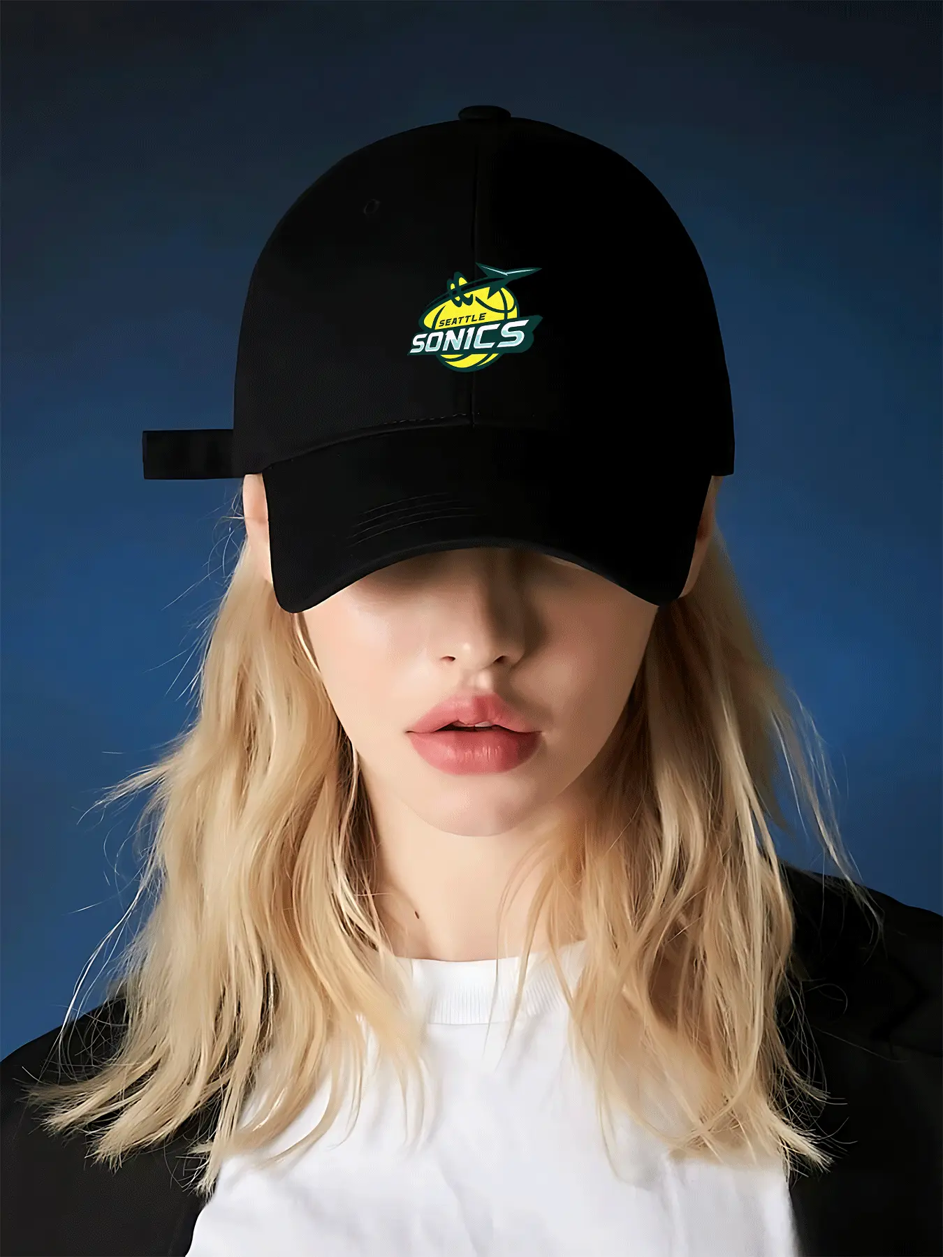 Unisex Seattle Sonics Logo Print Casual Sport Baseball Cap - Adjustable Velcro Strap, Retro Style, Soft, Wrinkle Resistant, Breathable, Durable, Everyday Daily Wear - Ideal for Outdoor Activities, Great Gift for Sports Fans, Beach