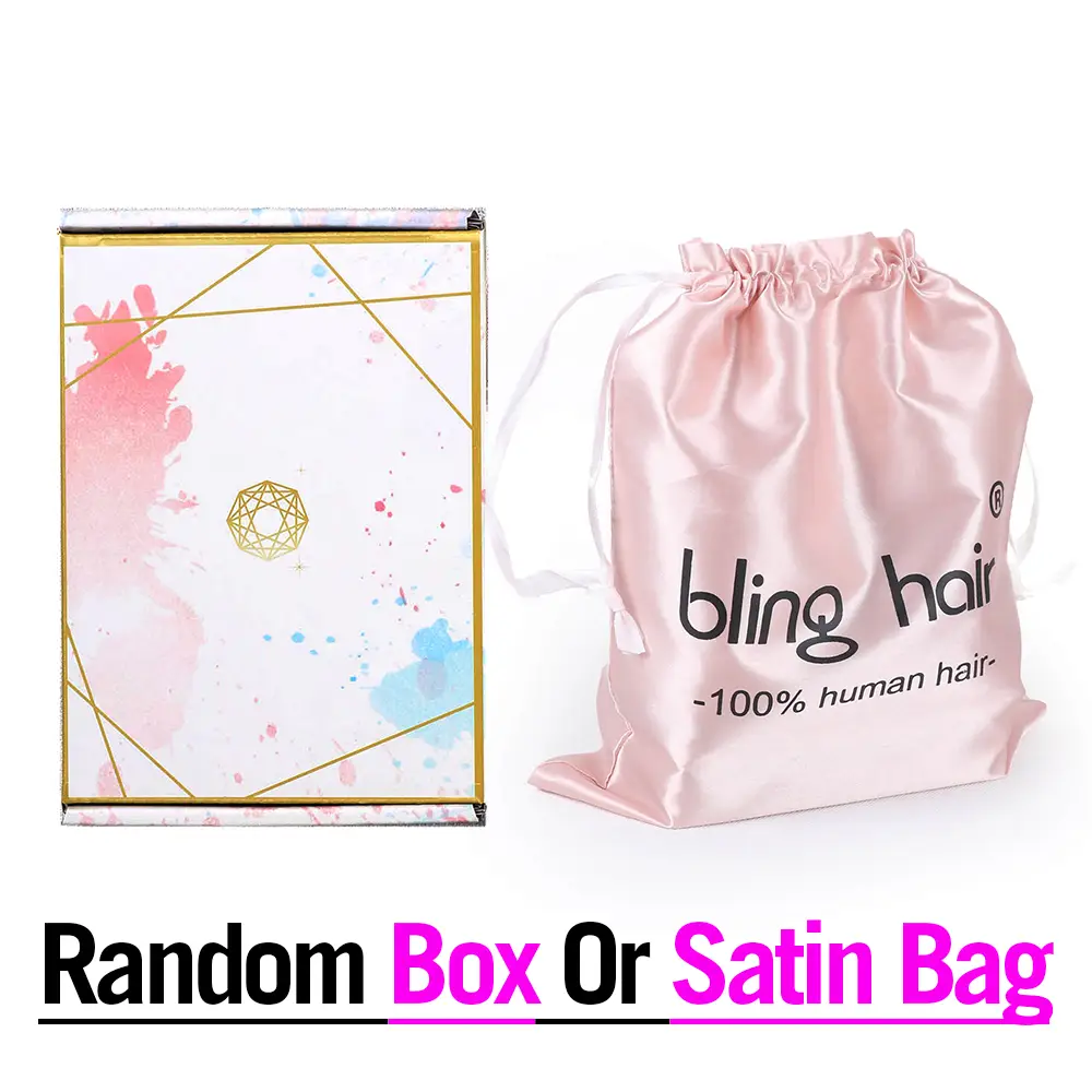 1 Piece Package Box Or Satin Bag For Human Hair Wigs Bling Hair Fashion