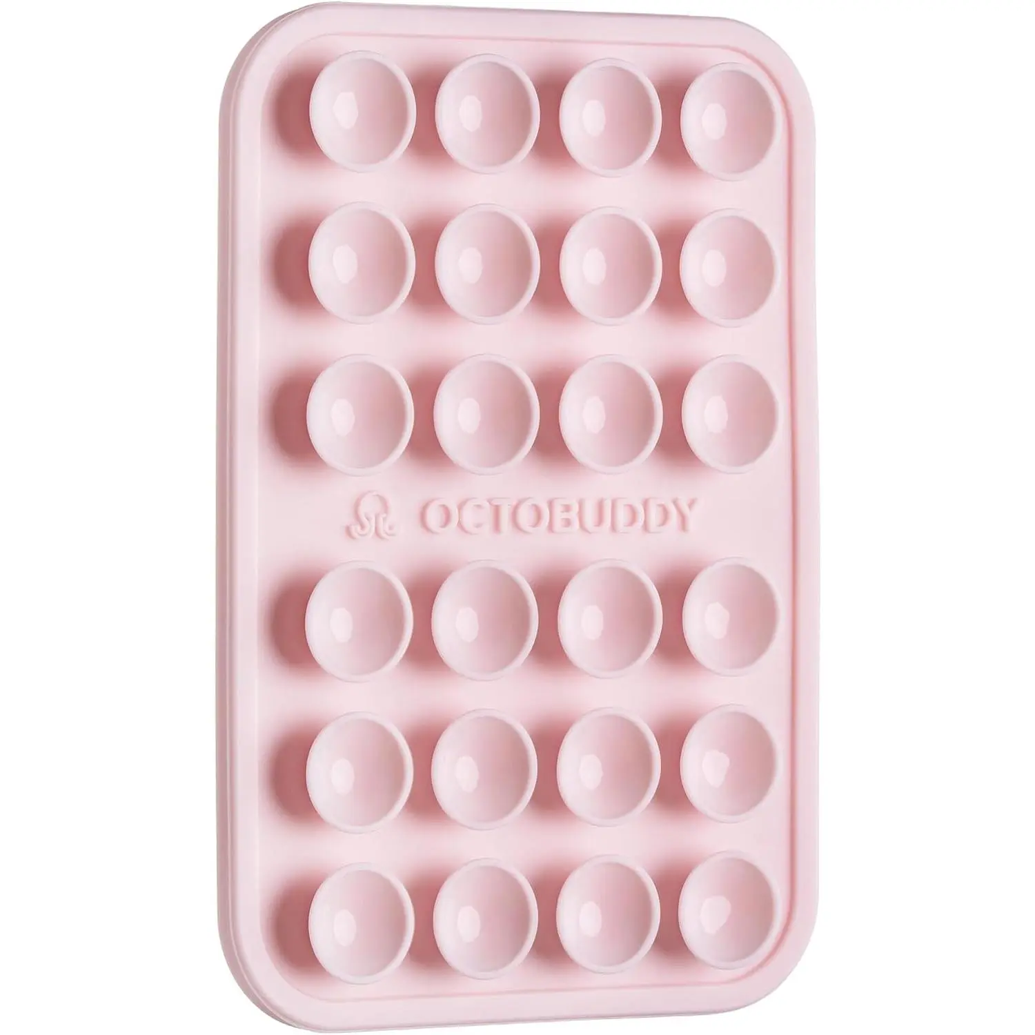 OCTOBUDDY Classic - Silicone Suction Phone Case Adhesive Mount - Hands-Free, Strong Grip Holder for Selfies and Videos - iPhone and Android Compatible - 2.25″ x 3.25″, Chalk Pink