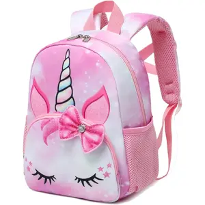 SQ-CPB034 Toddler Mini Backpack for Girls Kids, Lightweight Preschool Kindergarten Little Girls Bookbag With Chest Strap