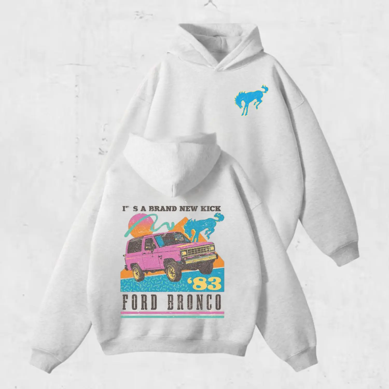 Vintage Ford Bronco 83  Hoodie, Sweatshirt, T-shirt for Men Women, It's a Brand New Day Graphic Crewneck, Retro Off Road Truck Lover Adventure Streetwear Apparel