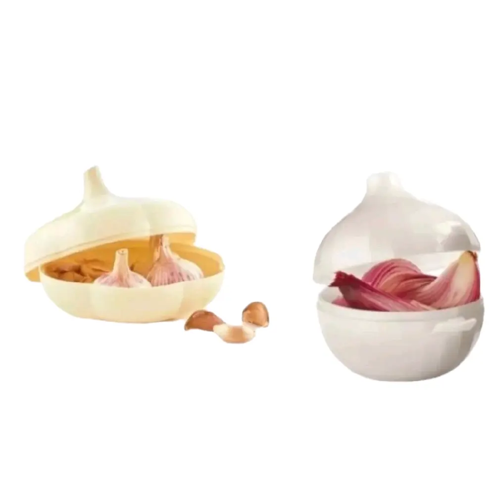 container in the shape of garlic and onion