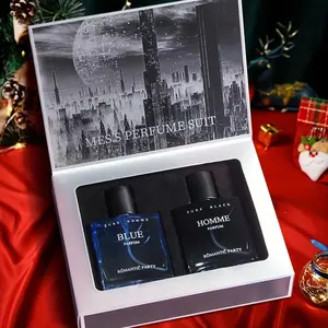 Men's Fragrance Set, Eau De Parfum, Natural Aquatic Scent, Bottle for Confidence, Blue Bottle for Youthful Vibe, 30ML X 2, Perfect Gift for Holidays