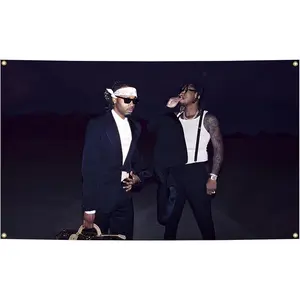 Generic Rapper Future and Metro Rapper  Music Album Cover Poster Tapestry 3x5 Ft Tapestry for College Dorm Room Decor,Outdoor,Parties Gifts, Festivals (black1)