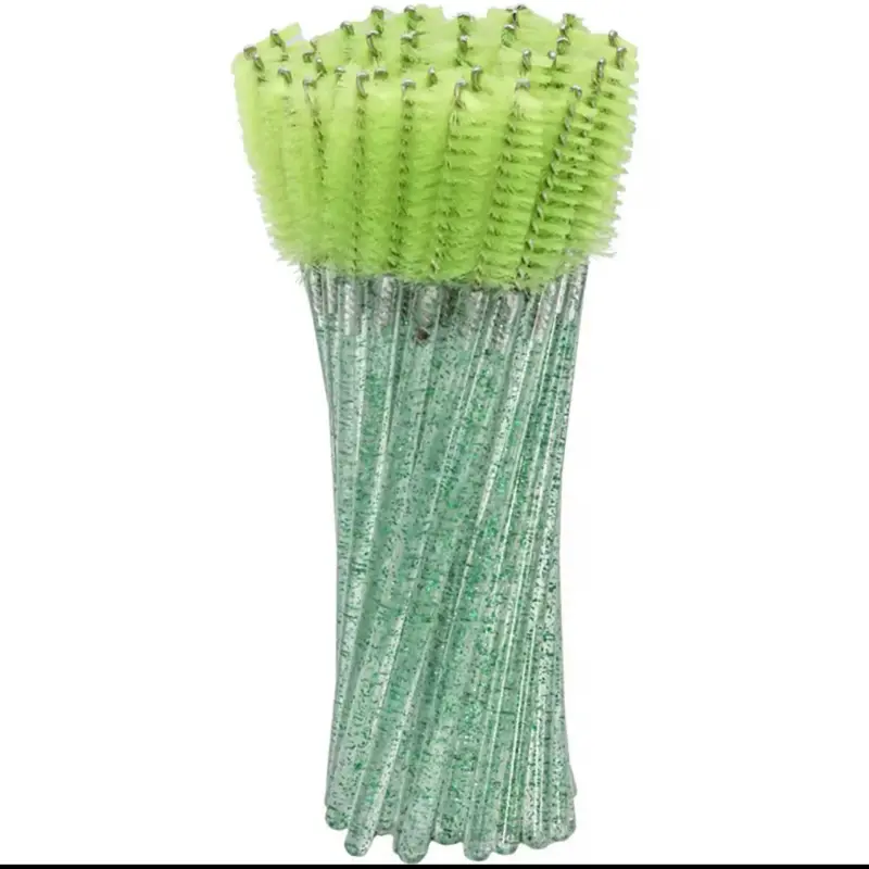 50PCS Crystal Lash Wands Stylish Disposable Spoolies for Perfect Lash Extensions Brows & Makeup Magic Brush Mascara Cosmetic