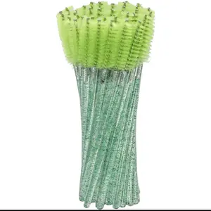 50PCS Crystal Lash Wands Stylish Disposable Spoolies for Perfect Lash Extensions Brows & Makeup Magic Brush Mascara Cosmetic