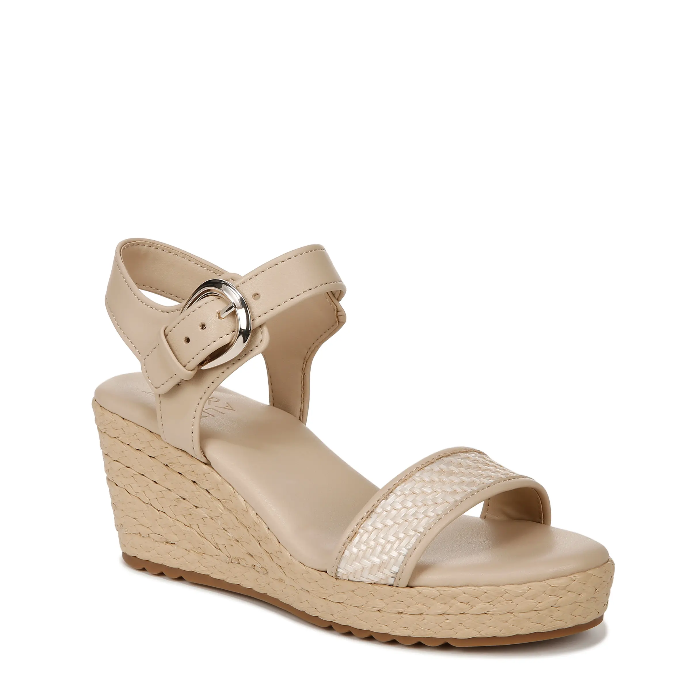 Naturalizer Womens Stella Open Toe Wedge Sandal Espadrille Wedge Sandal - Various Widths Available