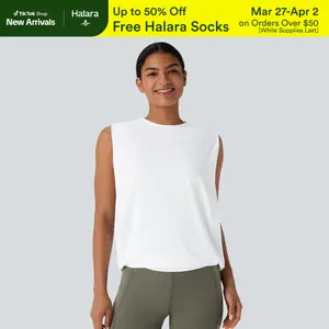 【Creator’s Pick】Halara Round Neck Ruched Cool Touch Yoga Tank Top-UPF50+#TikTokShopSpringGlowUp