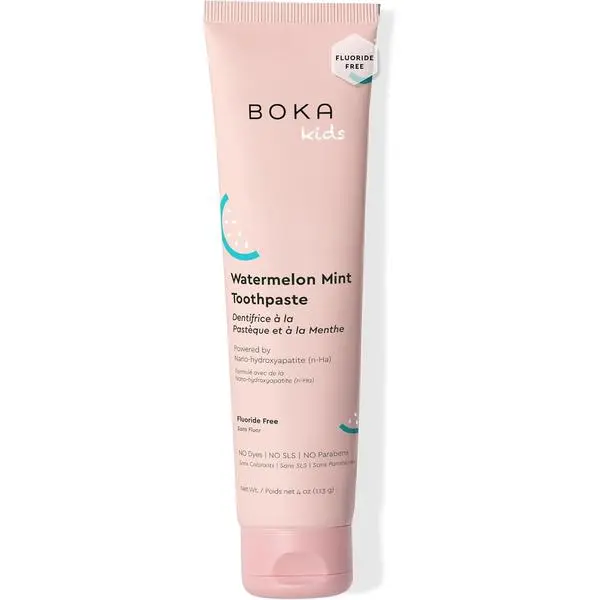 Boka Fluoride Free Toothpaste Nano Hydroxyapatite Toothpaste | Kids Oral Care - Watermelon Mint - 4 Oz, 1PK