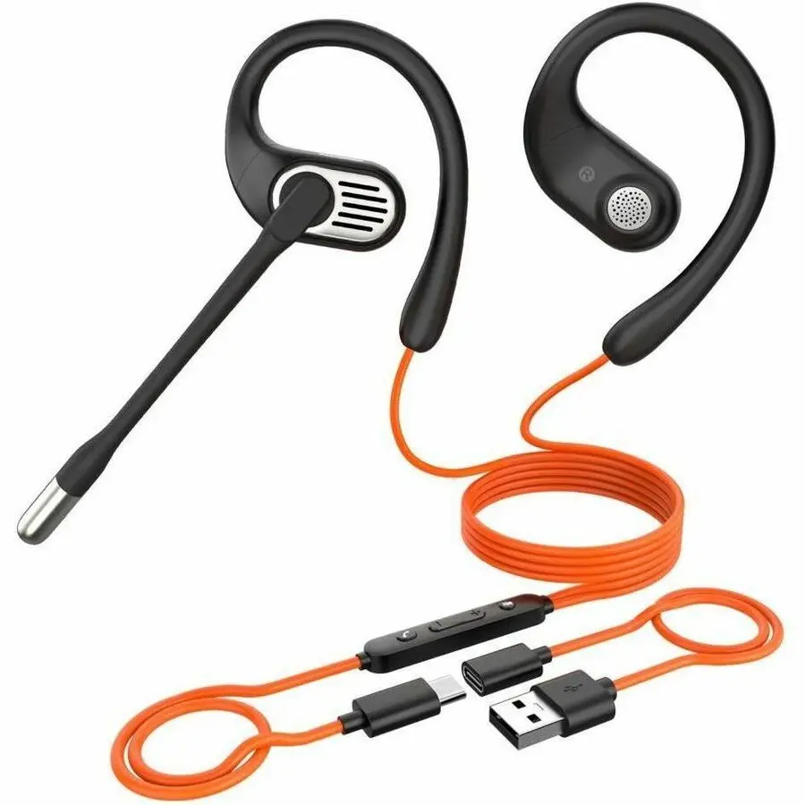OpenRock Link 10 Cabled Electronic Headphone - Reimagined Wired Audio Device with Built-in Mic for Professional Calls (Model RQK0101)