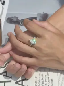 Women's Elegant Minimalist Promise Ring, Exquisite Trendy Engagement Ring, Teardrop Bridal Rings, Chic Gorgeous Jewelry As Birthday Gift for Girlfriend & Wife