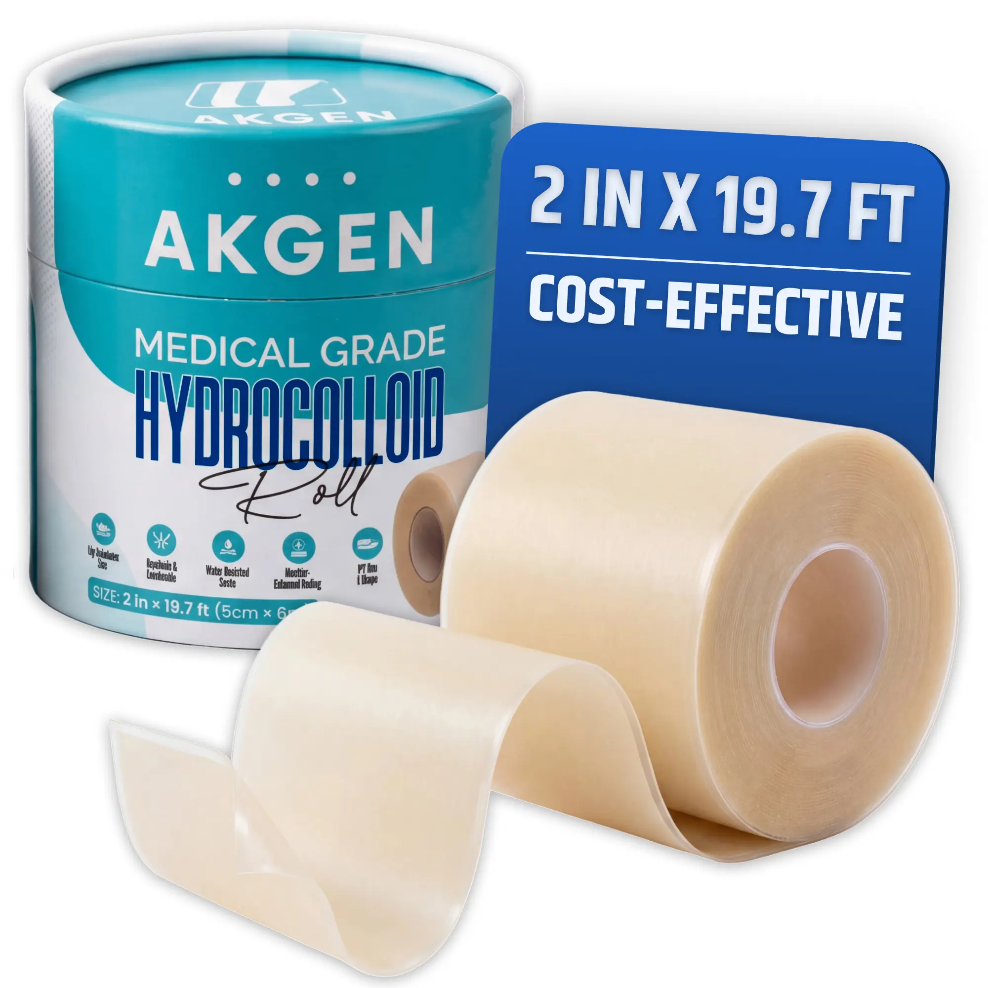 Akgen Hydrocolloid Roll 2in x 19.7ft Akgen Hydrocolloid Roll 2in x 19.7ft