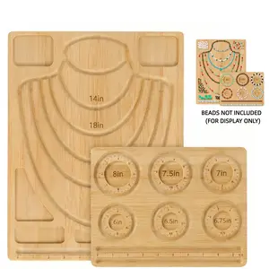 1pc Bamboo Beading Board with Size Markings for Necklace & Bracelet DIY, Jewelry Organizer Tray, Lightweight Craft Tool for All Skill Levels
