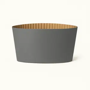 Gray Disposable Corrugated Coffee Cup Sleeves - 1000 Pieces/Case