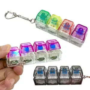 LED Keyboard Keychain Clicker – Light-Up Stress Relief Fidget Toy