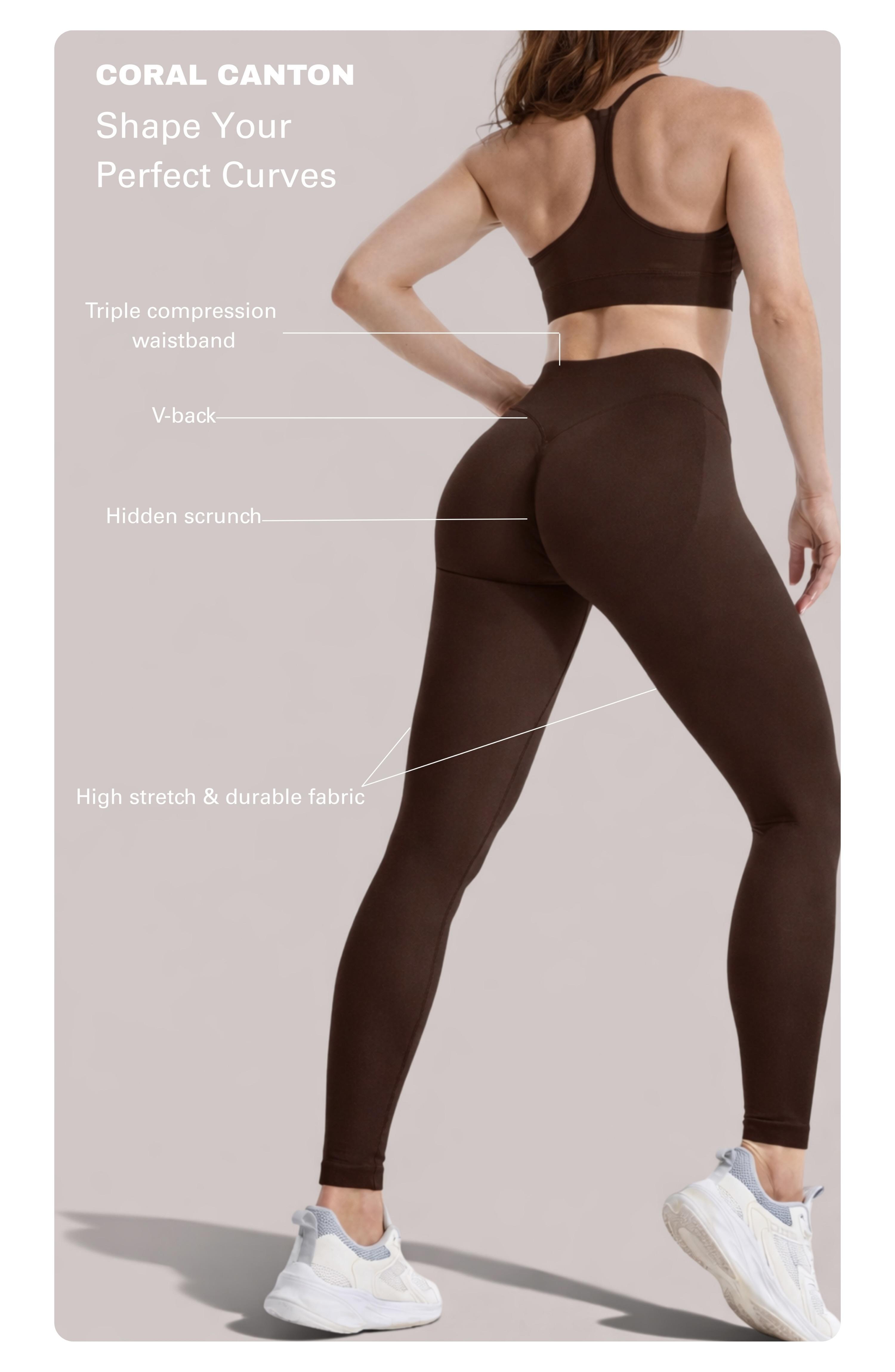 Coral Canton High Waisted Seamless Sports Leggings