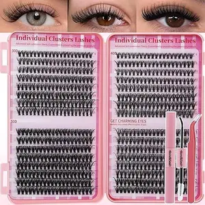 2026 Create Your Dream Lashes at Home with This 640-Piece Individual Cluster Kit – Features 30D, 40D, and 50D Fluffy Extensions in Mixed Lengths 9-16mm, Includes Lash Bond, Seal, Tweezers, and Applicator for a Complete, Beginner-Friendly DIY Experience