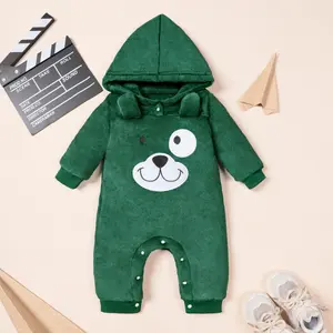 Autumn Winter Baby Boy Clothes Flannel Long Sleeve Cute Animal Hooded Romper Jumpsuit