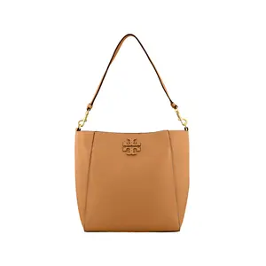 Tory Burch McGraw Large Capacity Pebbled Leather Hobo Bag for Women in Brown