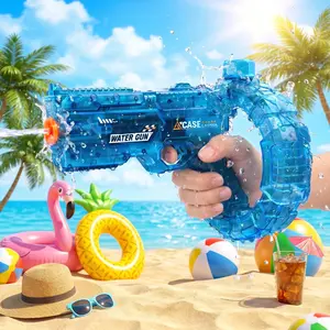 LED Electric Water Blaster with Space Energy Ring High-pressure Long-range Large Capacitance Safe Harmless Water Gun Toy for Fun-filled Play