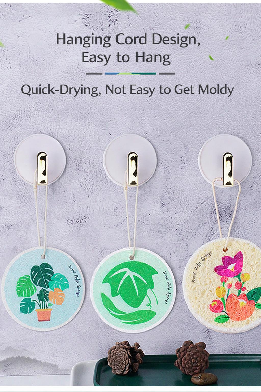Wood-Based Eco-Friendly Cellulose Scrubber Pads - Scratch Free, Thickened Soft, High-Absorbency Expandable Foam Floral, 2026 Cute Home Care Cleaning Tools for Kitchen & Bathroom, Scratch Free Sponges, Scrubber Pad