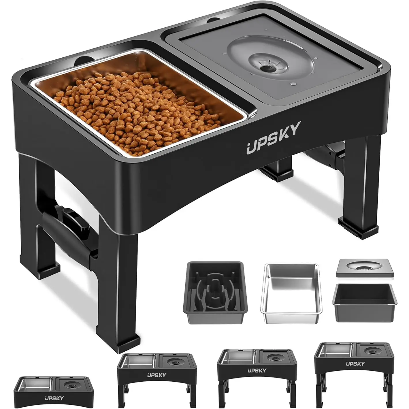 003Black(Slow feeder+Stainless bowl+No spill bowl)